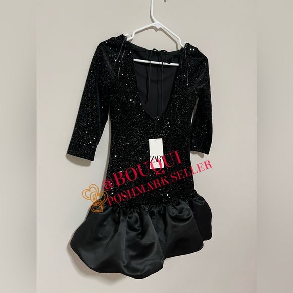 BLOGGERS FAV ZARA FLYAWAY SKIRT SEQUIN DRESS - Picture 3 of 9